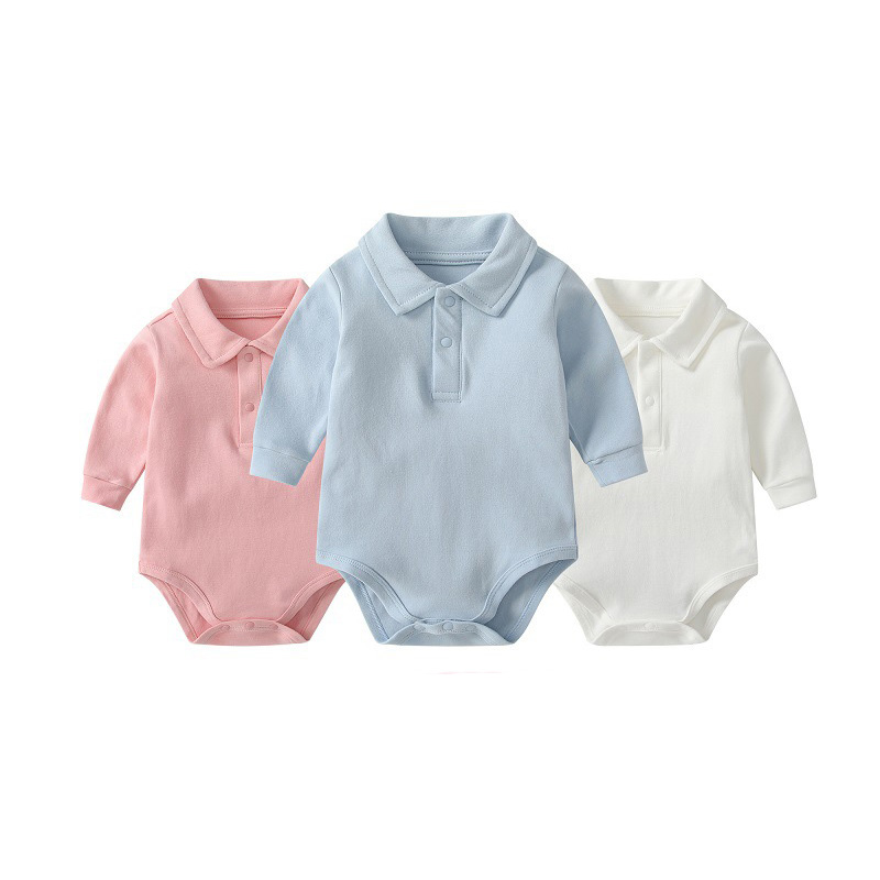 Summer Clothing Newborn - Baby Polo Collar Bodysuit 100% Cotton
