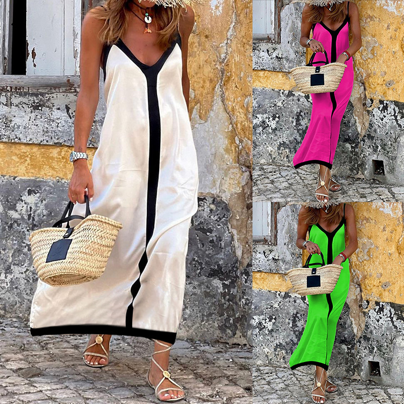 Summer Evenings Clothing - Color Block Maxi Dress Spring Summer