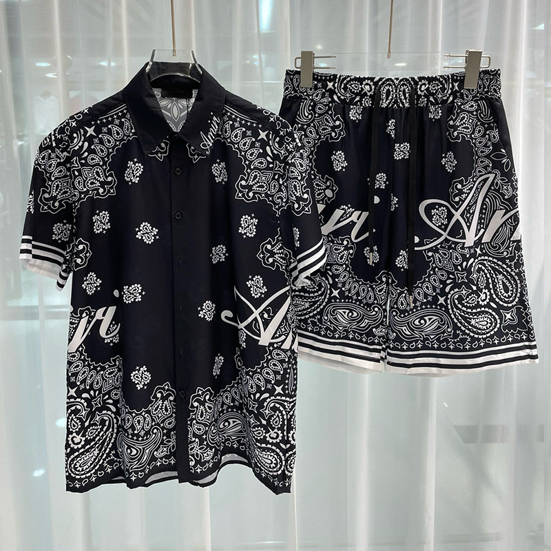 Summer Clothing Types - Hawaiian mens royal luxury shorts set,2-piece