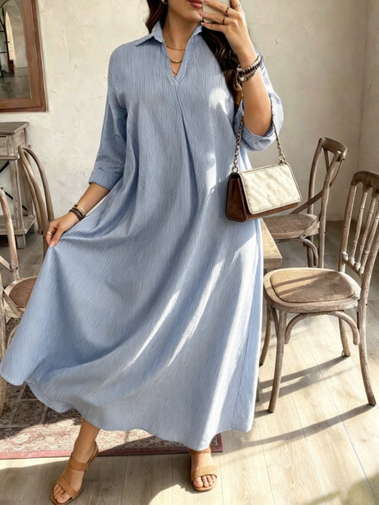 Women's Striped Shirt Dress 20 - Summer Clothing For Older Women avaliação e preço