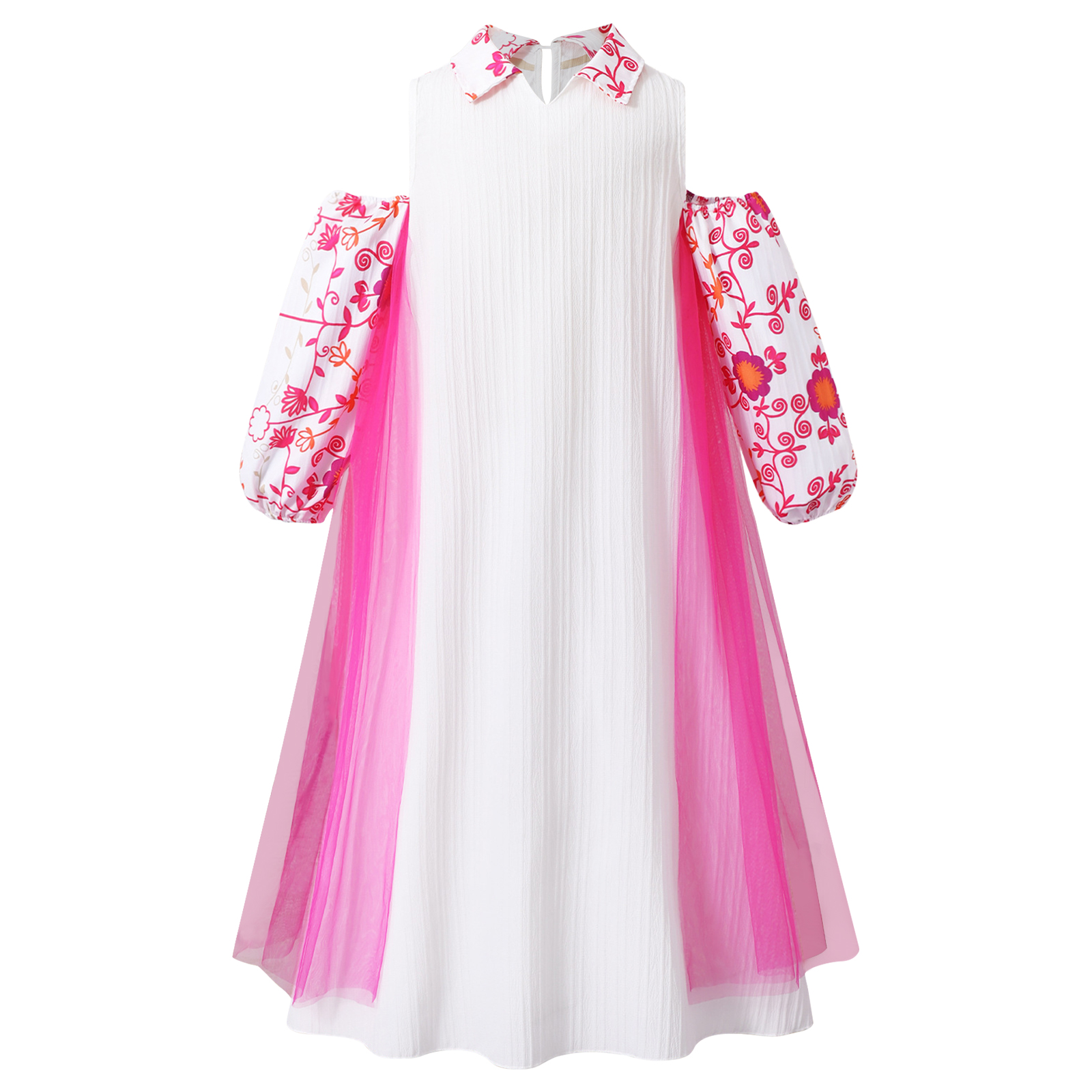 Girl Long Sleeve Mesh Patchwor - Summer Clothing Set For Girls avaliação e preço