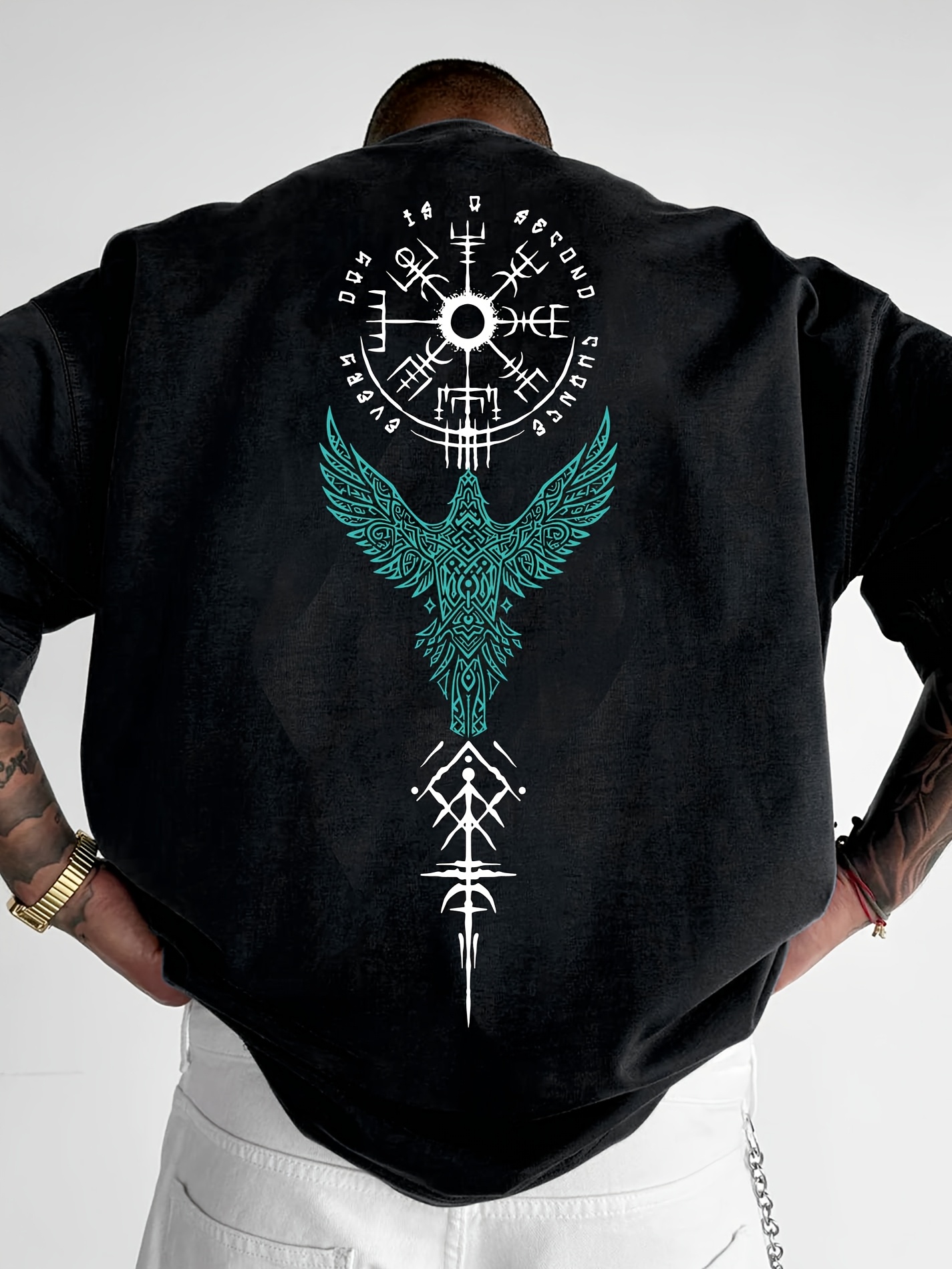 Norse Viking Raven and Rune Pr - Summer Viking Clothing avaliação e preço