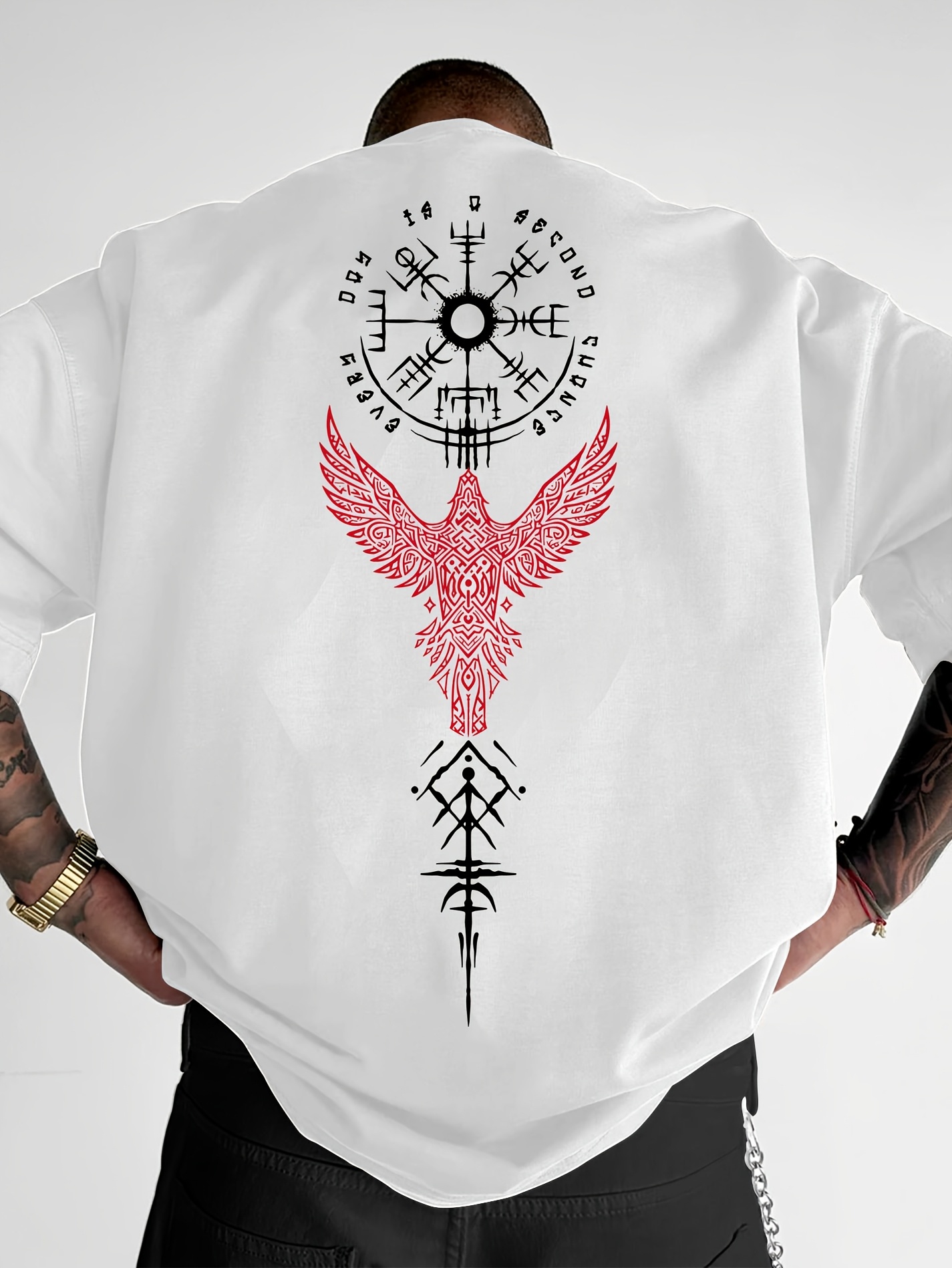 Norse Viking Raven and Rune Pr - Summer Viking Clothing avaliação e preço