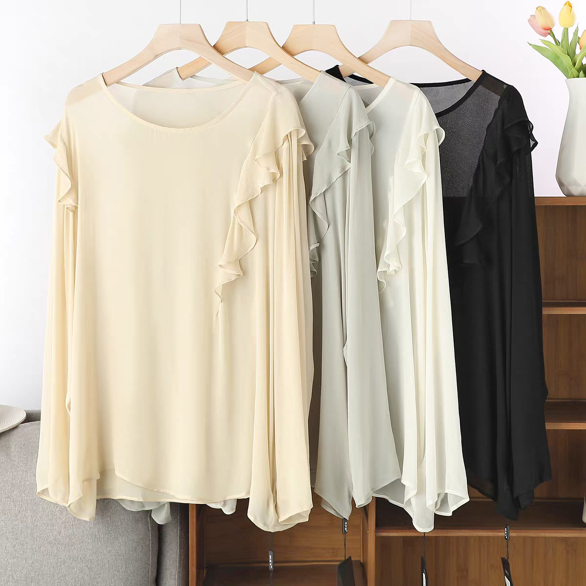 French Elegant Long Sleeve Ruf - Summer Clothing Styles For Women avaliação e preço
