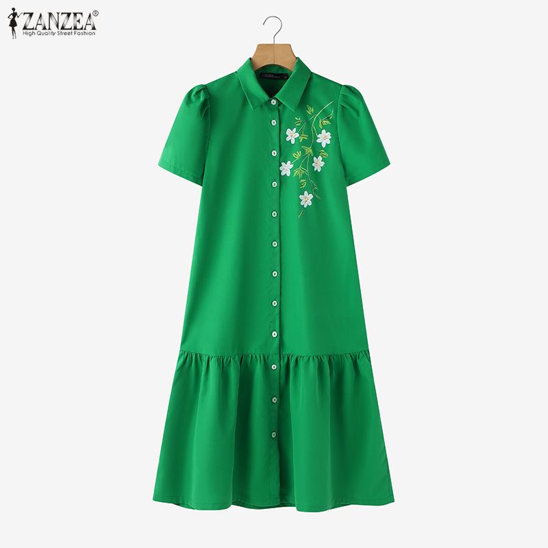 ZANZEA 2026 Summer Floral Prin - Sundress Midi Floral avaliação e preço
