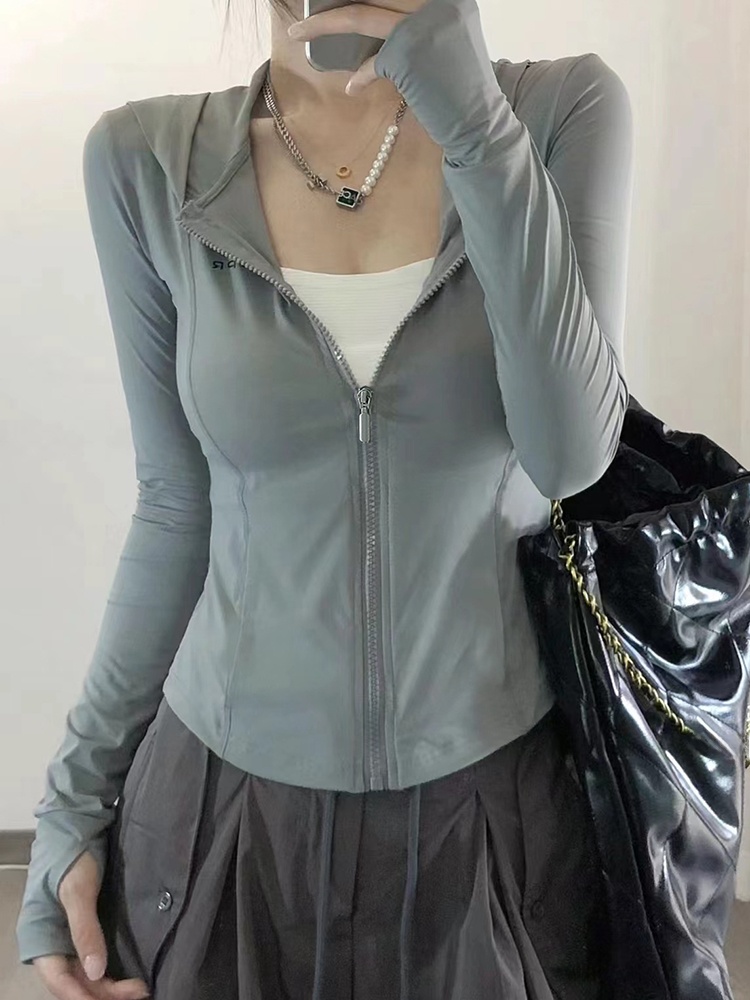ay een Ice Silk Hooded UV Prot - Summer Yoga Clothing avaliação e preço