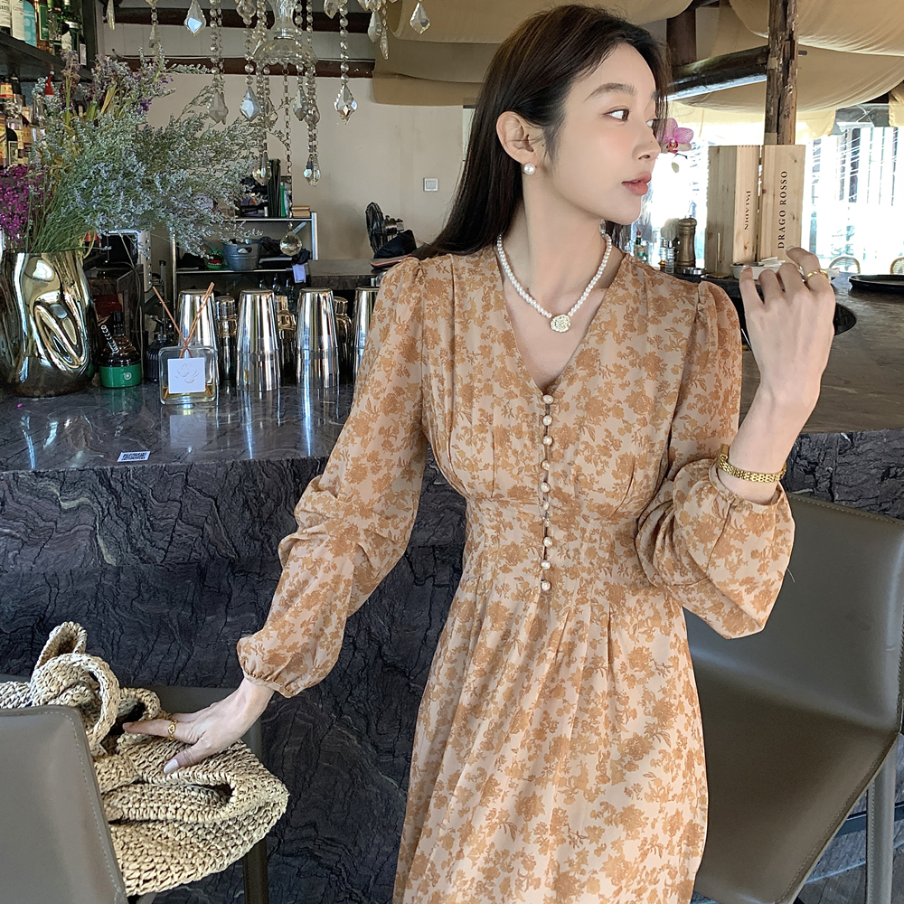 Women's Vintage Long Floral Dr - Sundress Midi Floral avaliação e preço