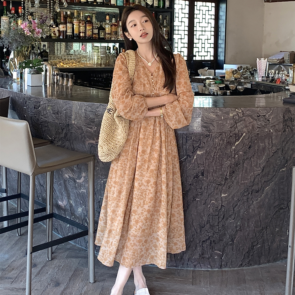 Women's Vintage Long Floral Dr - Sundress Midi Floral avaliação e preço