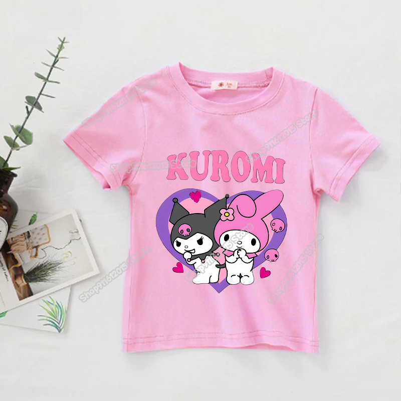 Cartoon Kuromi Melody Girl T-S - Summer Clothing Newborn avaliação e preço