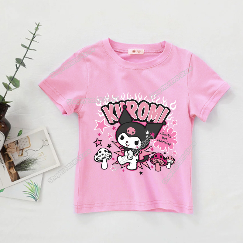 Cartoon Kuromi Melody Girl T-S - Summer Clothing Newborn avaliação e preço