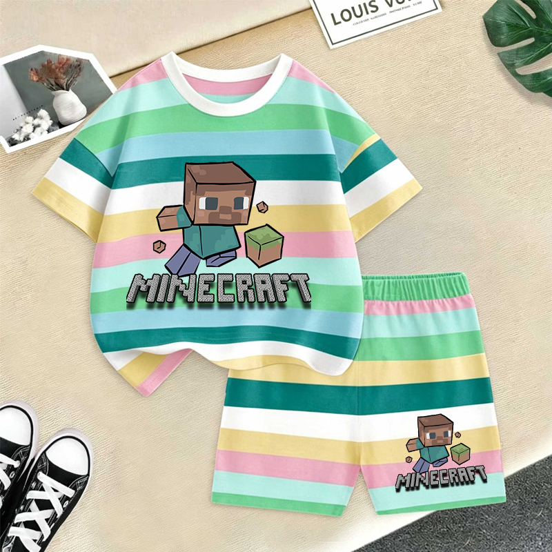 Minecrafted Girl boy Summer T  - Summer Clothing For Baby Boy avaliação e preço