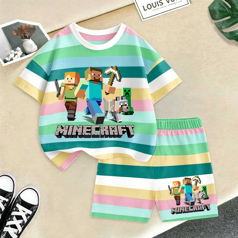 Minecrafted Girl boy Summer T  - Summer Clothing For Baby Boy avaliação e preço