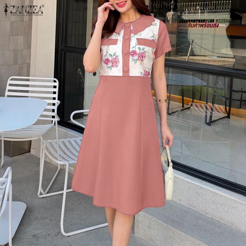 2026 ZANZEA Women Summer Sundr - Sundress Midi Floral avaliação e preço