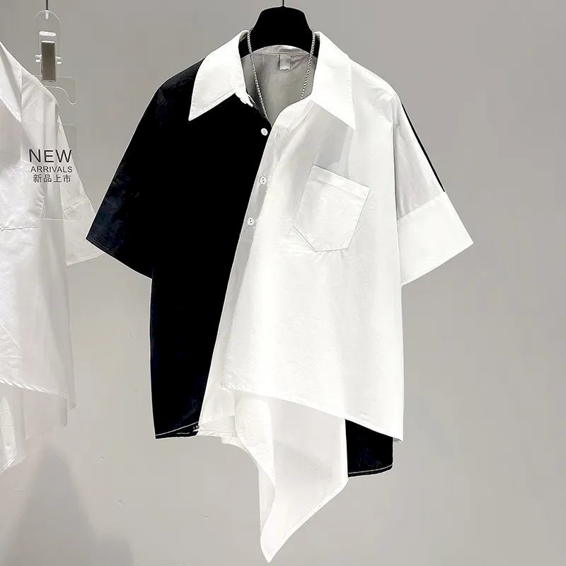 Oversized Shirts Women Patchwo - Summer Clothing Aesthetic avaliação e preço