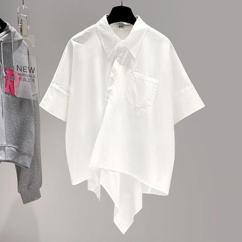 Oversized Shirts Women Patchwo - Summer Clothing Aesthetic avaliação e preço