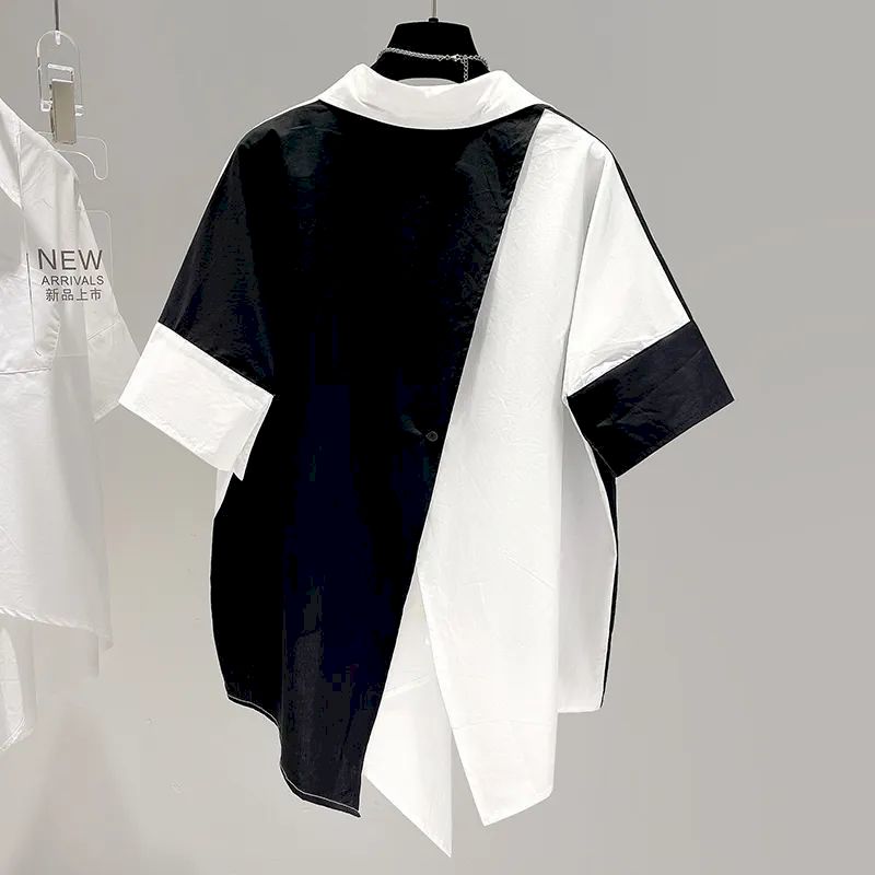 Oversized Shirts Women Patchwo - Summer Clothing Aesthetic avaliação e preço