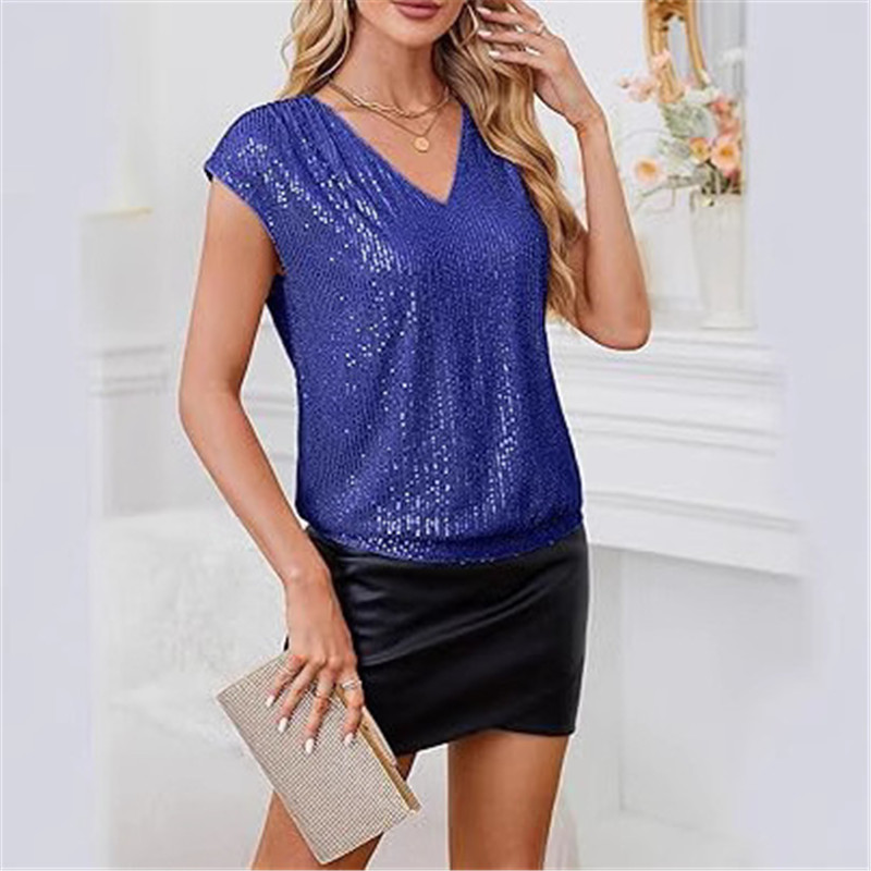 2025 Spring Tops Black Sequin  - Summer Evenings Clothing avaliação e preço