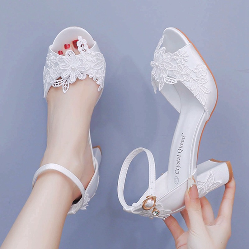 Women White Silk High Heels Su - Summer Clothing Sale avaliação e preço