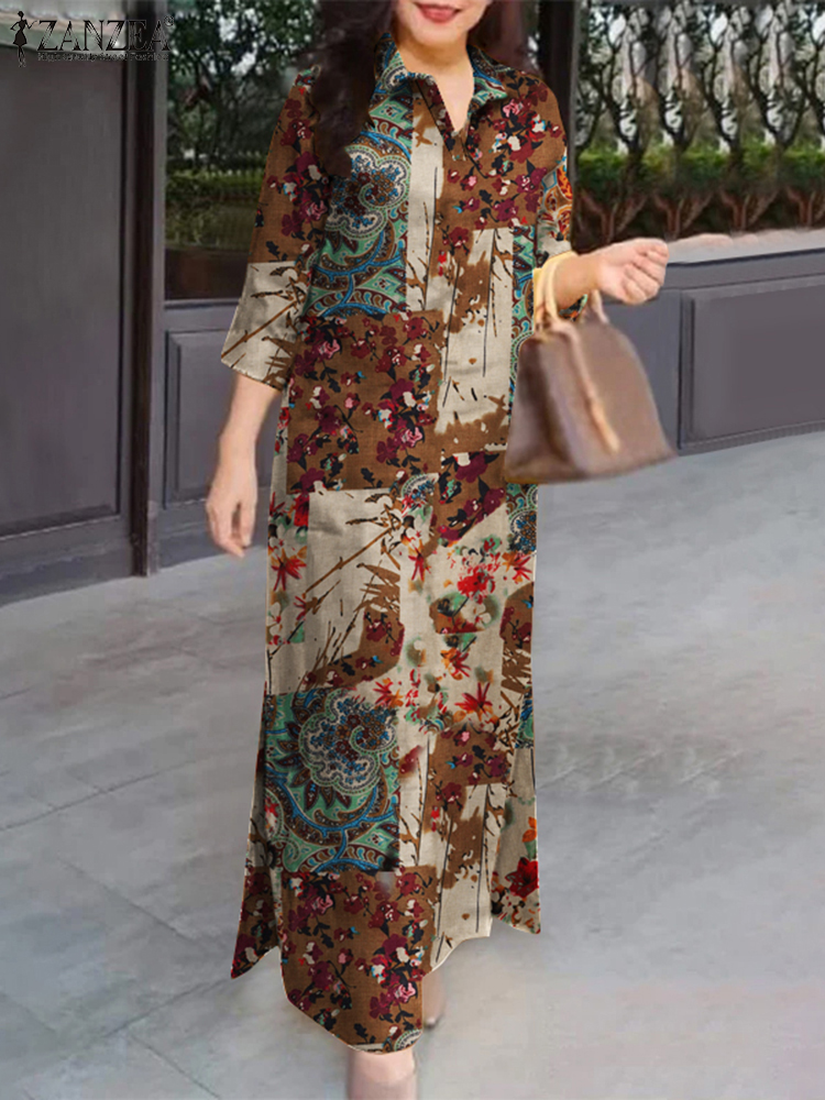 ZANZEA Women Auutmn Dresses Vi - Summer Clothing For Older Women avaliação e preço
