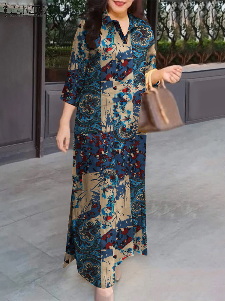 ZANZEA Women Auutmn Dresses Vi - Summer Clothing For Older Women avaliação e preço
