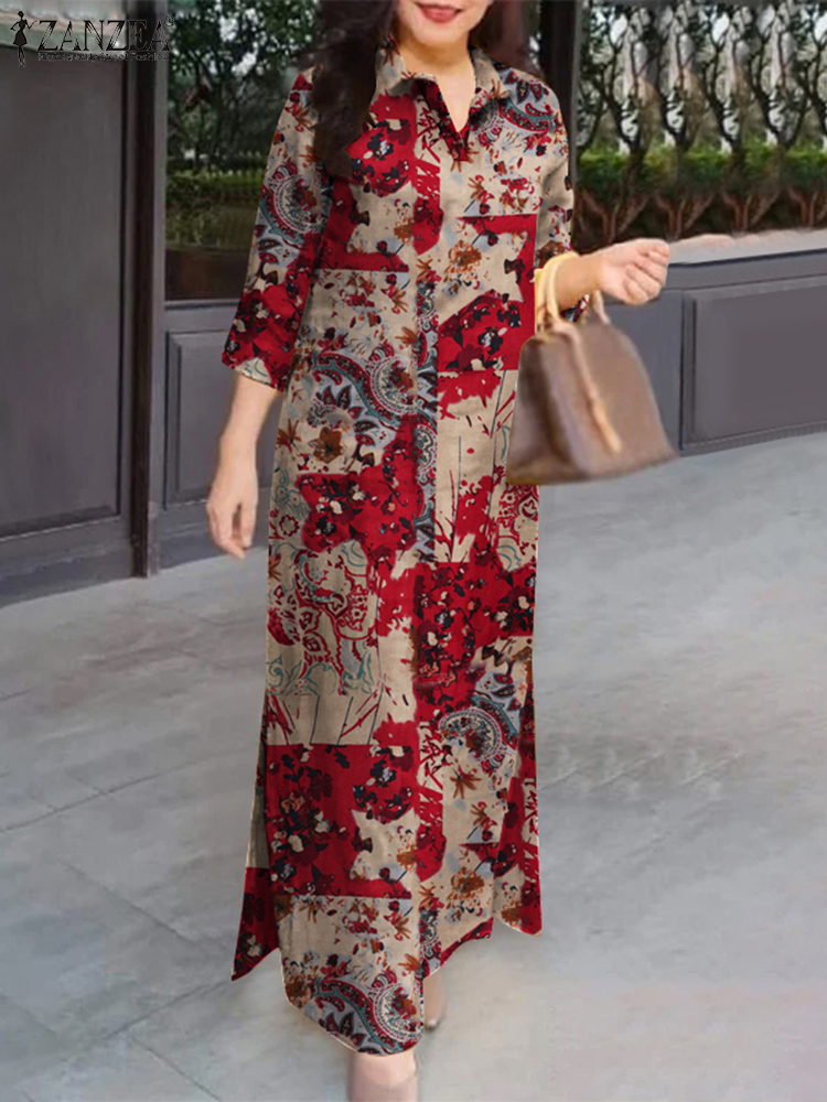 ZANZEA Women Auutmn Dresses Vi - Summer Clothing For Older Women avaliação e preço