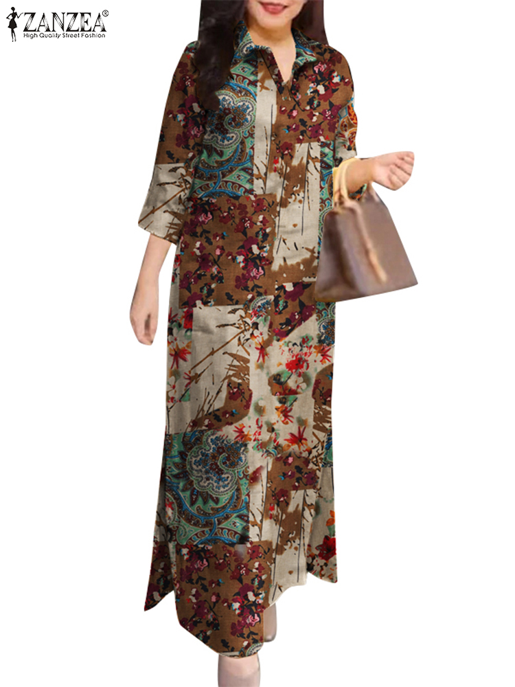 ZANZEA Women Auutmn Dresses Vi - Summer Clothing For Older Women avaliação e preço