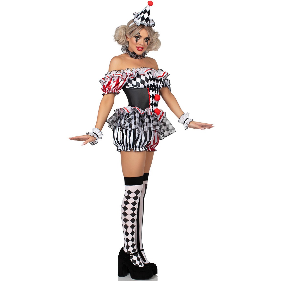 Women Clown Cosplay Costume Ci - Romper Playsuit Women avaliação e preço