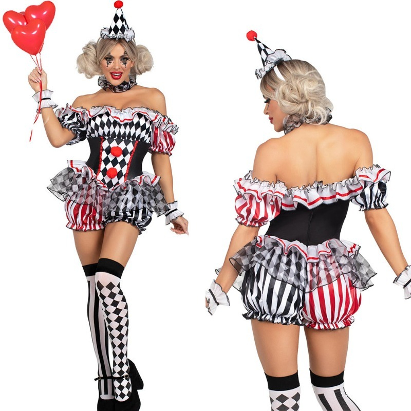 Women Clown Cosplay Costume Ci - Romper Playsuit Women avaliação e preço