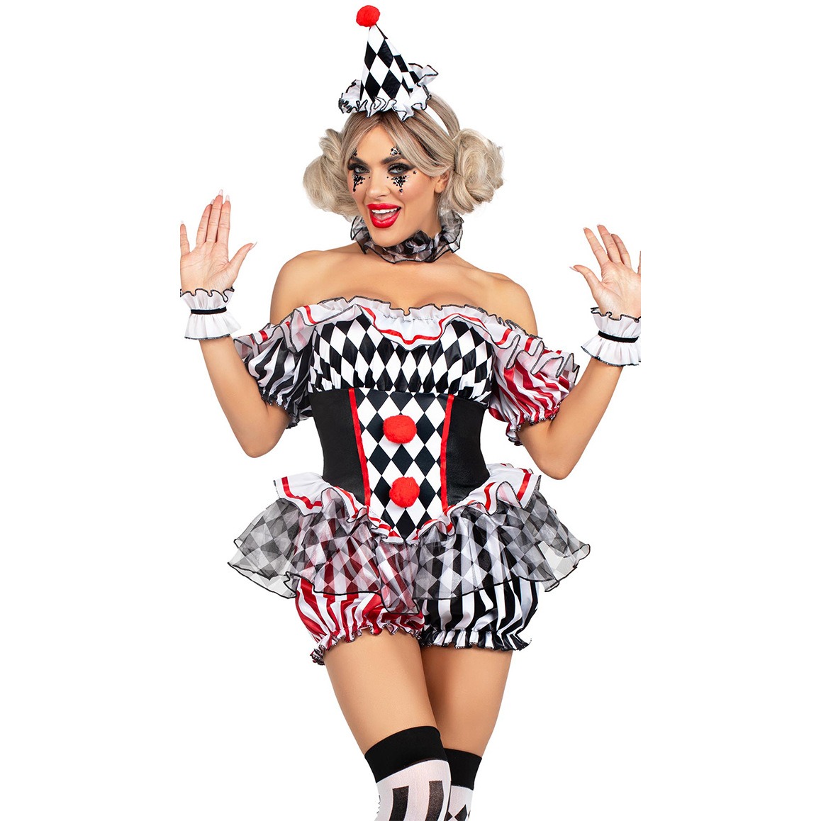Women Clown Cosplay Costume Ci - Romper Playsuit Women avaliação e preço