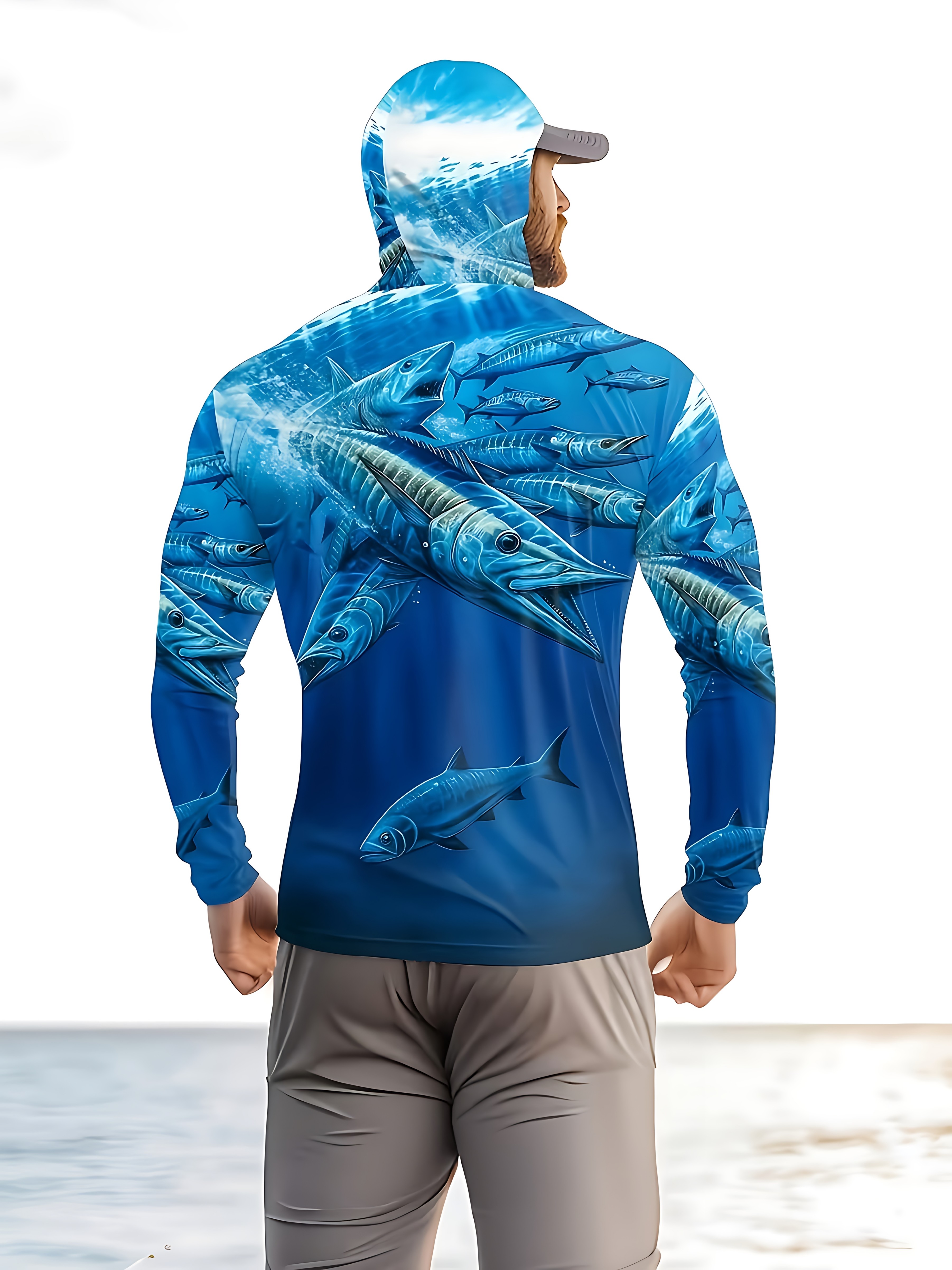 Fishing Shirt Hooded Men Fishi - Summer Clothing Types avaliação e preço