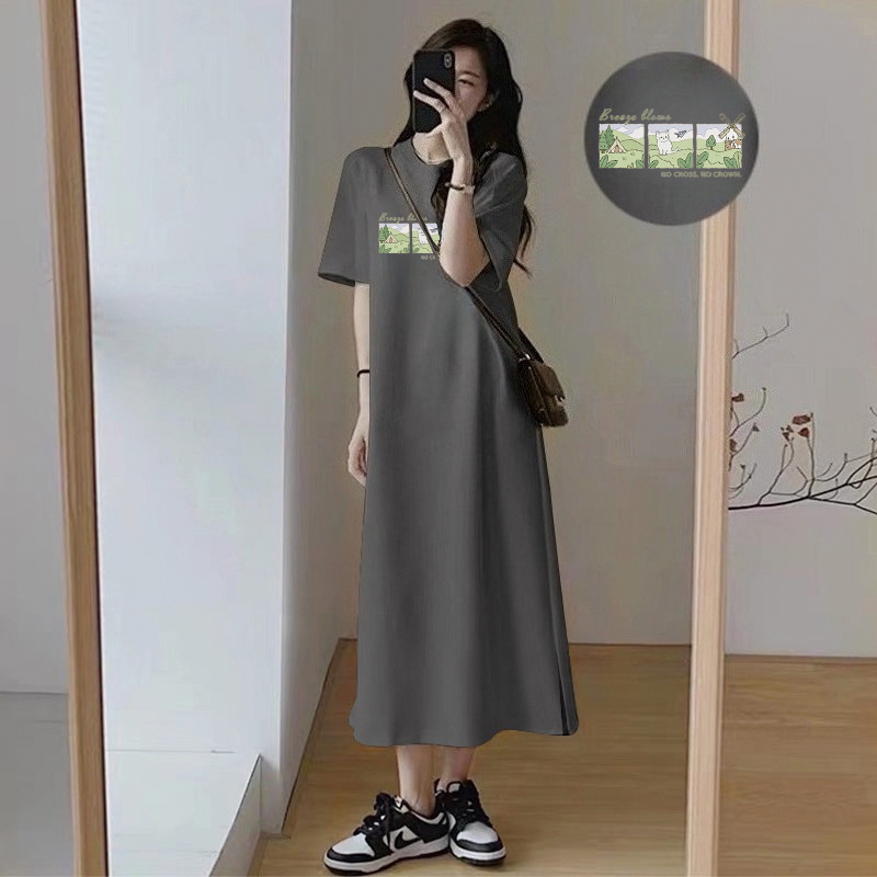 Plus Size Women T Shirt Dress  - Summer Clothing For Older Women avaliação e preço