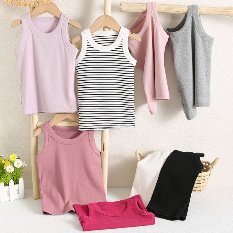 Kids Sleeveless T-shirts Candy - Summer Clothing Newborn avaliação e preço