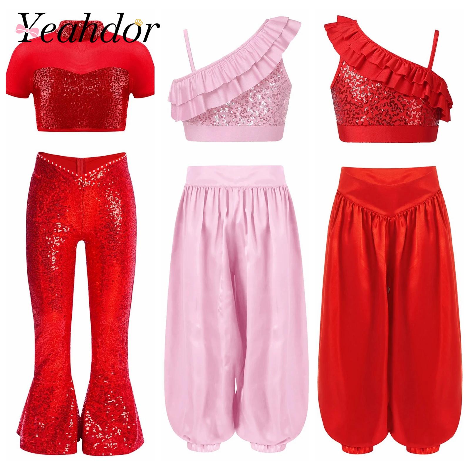 Children Shiny Sequins Dance C - Summer Clothing Set For Girls avaliação e preço