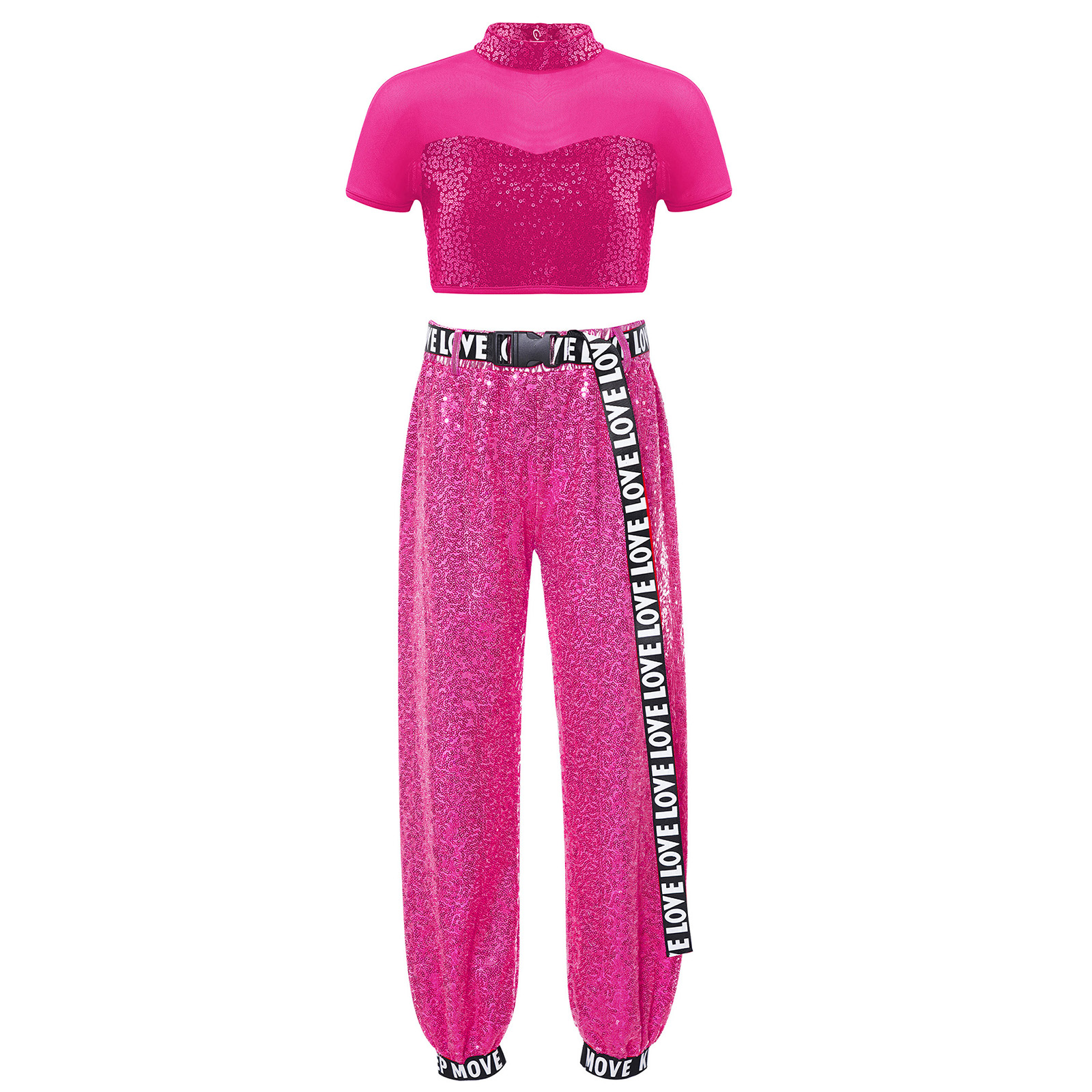 Children Shiny Sequins Dance C - Summer Clothing Set For Girls avaliação e preço