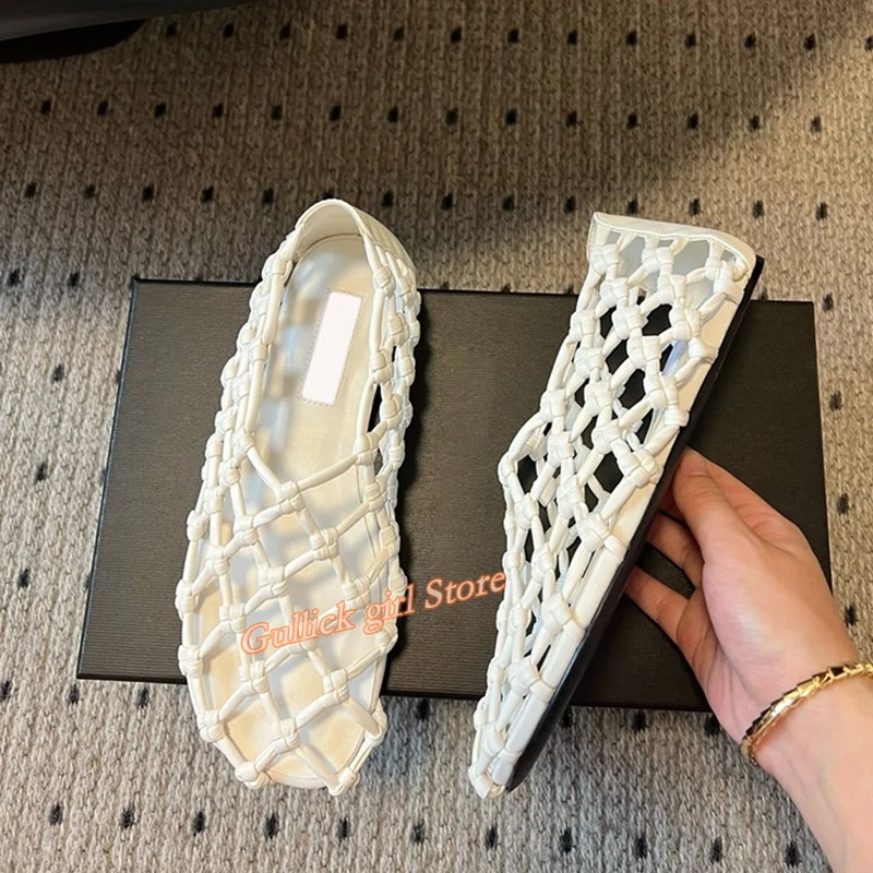 French Woven Mesh Hollow flat  - Summer Clothing Sale avaliação e preço