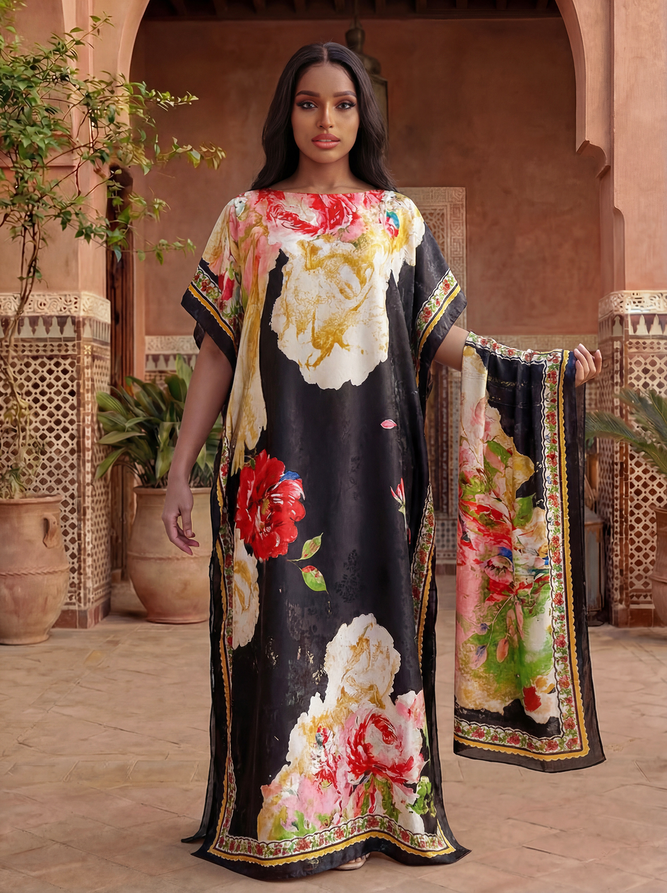 Women's Long Shawl Dubai Fashi - Summer Clothing For Older Women avaliação e preço