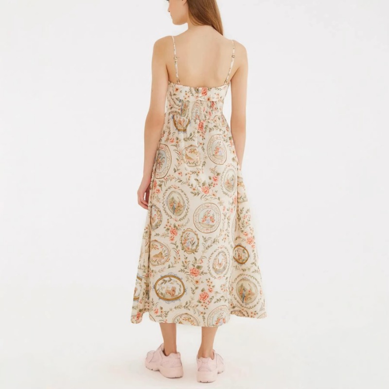 Women's Vintage Floral Print S - Sundress Midi Floral avaliação e preço