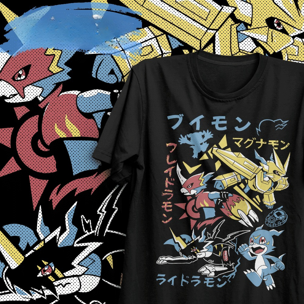 2026 summer Digimon V-mon Flam - Summer Clothing Aesthetic avaliação e preço