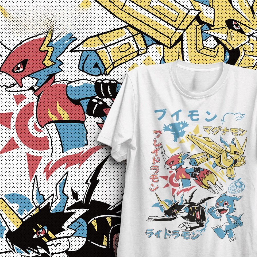 2026 summer Digimon V-mon Flam - Summer Clothing Aesthetic avaliação e preço