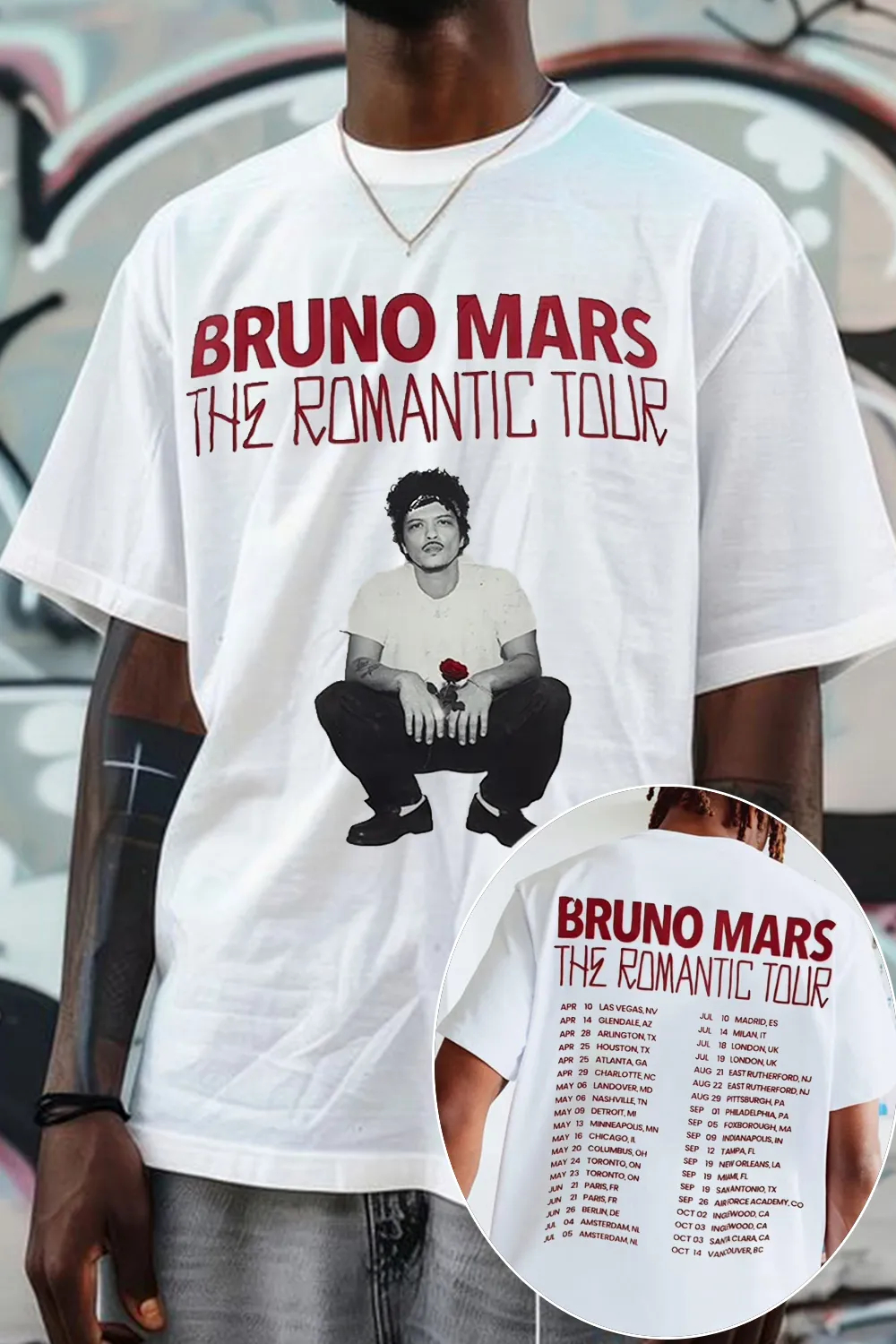 2026 Bruno Mars Graphic Shirt  - Summer Clothing Trends 2026 avaliação e preço