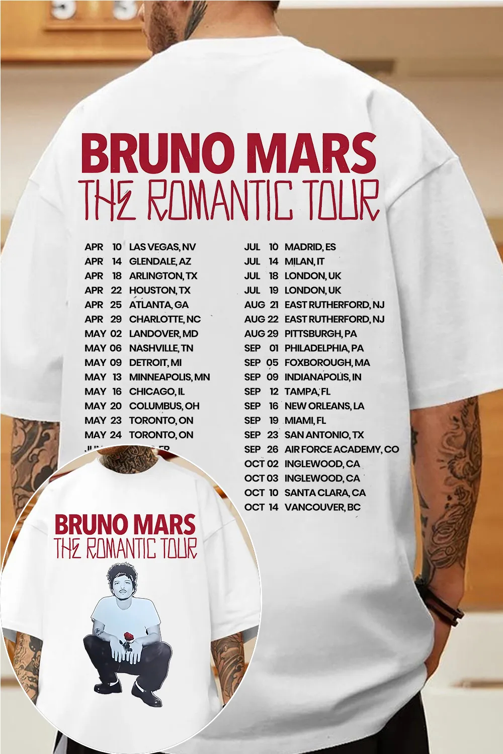 2026 Bruno Mars Graphic Shirt  - Summer Clothing Trends 2026 avaliação e preço