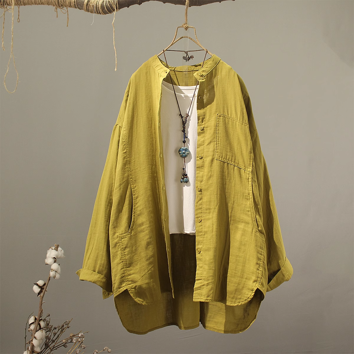 2026 Middle-aged women's cloth - Summer Clothing Yarn avaliação e preço
