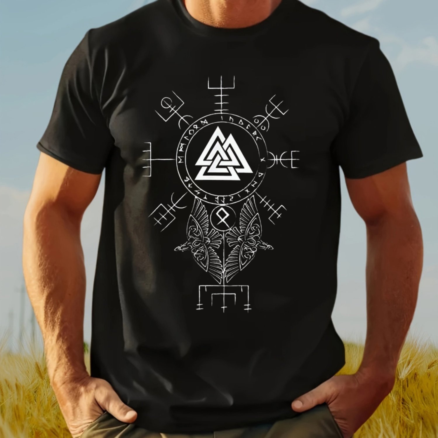 Men Viking Norse Mythology T-S - Summer Viking Clothing avaliação e preço
