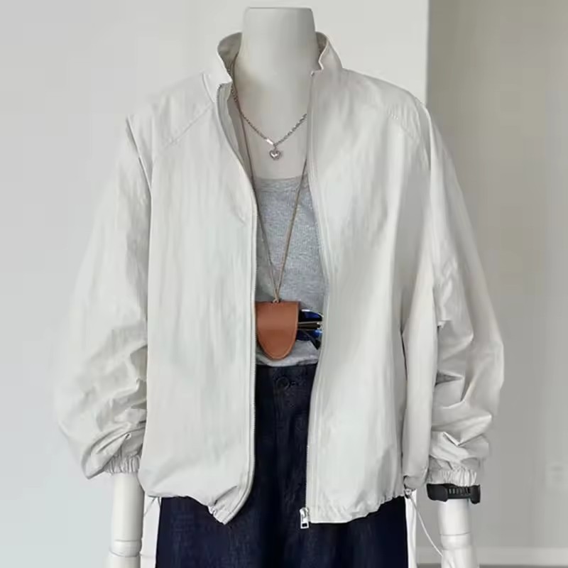 Korean Women Long Sleeved Suns - Crew Clothing Summer Jacket avaliação e preço