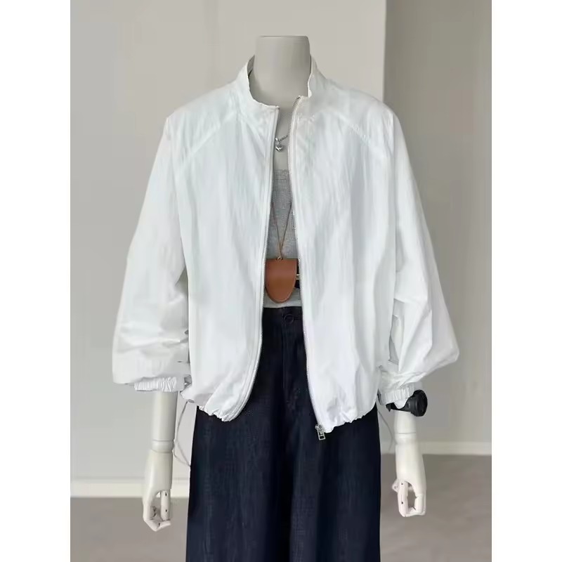 Korean Women Long Sleeved Suns - Crew Clothing Summer Jacket avaliação e preço