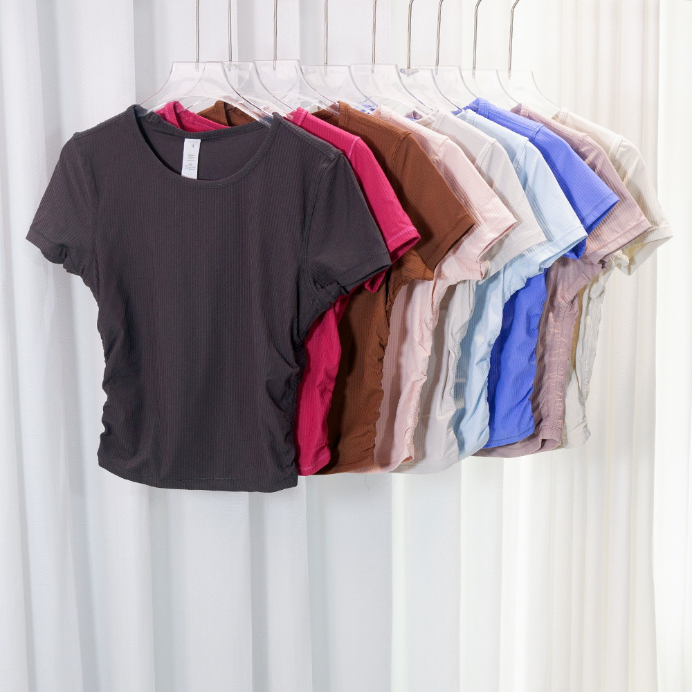 Waist-cinching Short Sleeve Sl - Summer Yoga Clothing avaliação e preço