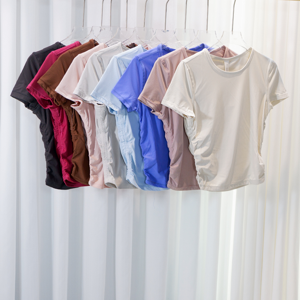 Waist-cinching Short Sleeve Sl - Summer Yoga Clothing avaliação e preço
