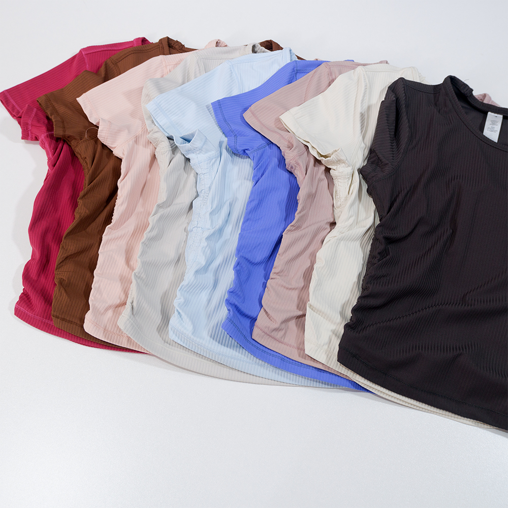 Waist-cinching Short Sleeve Sl - Summer Yoga Clothing avaliação e preço