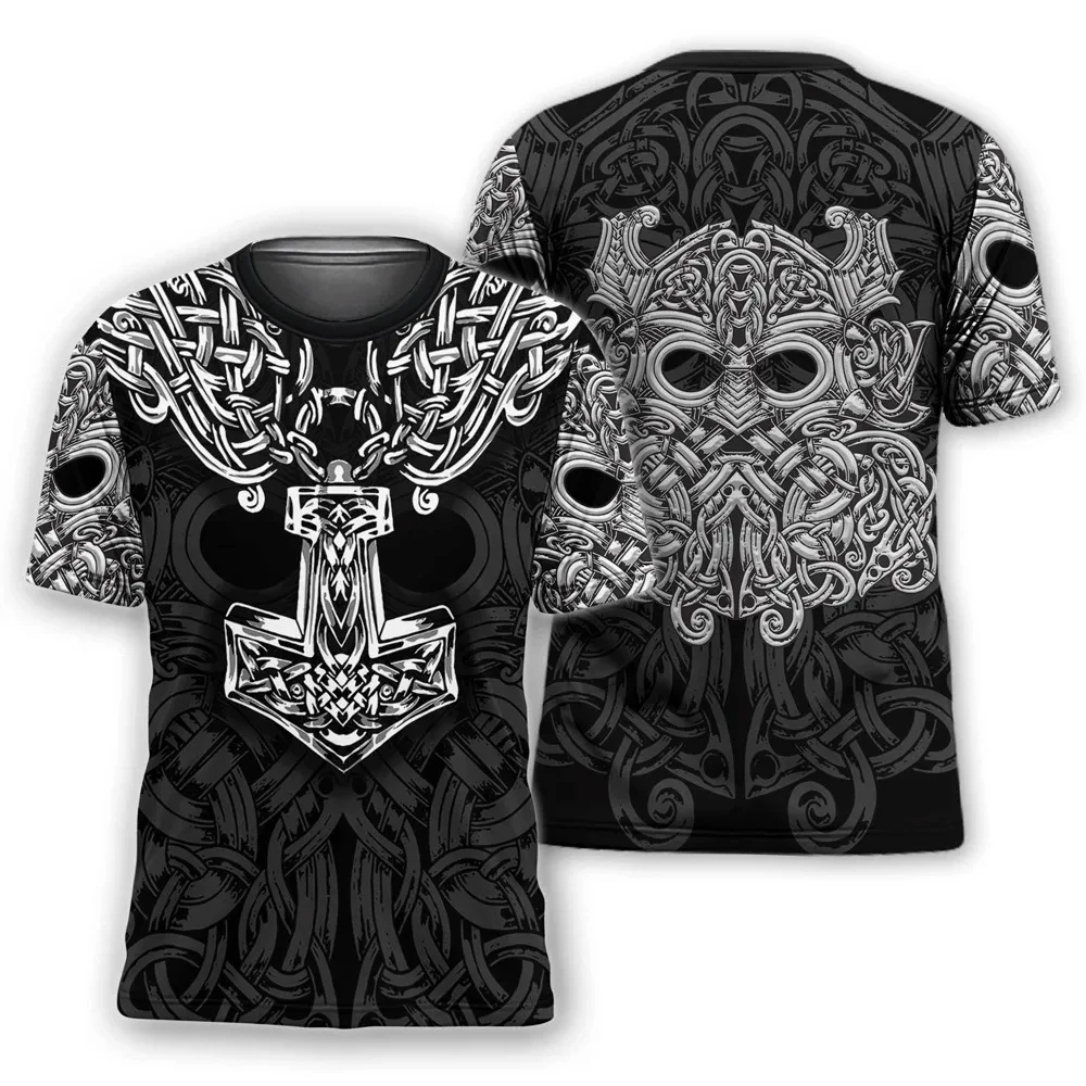 Viking Myth Valhalla Totem T-s - Summer Viking Clothing avaliação e preço