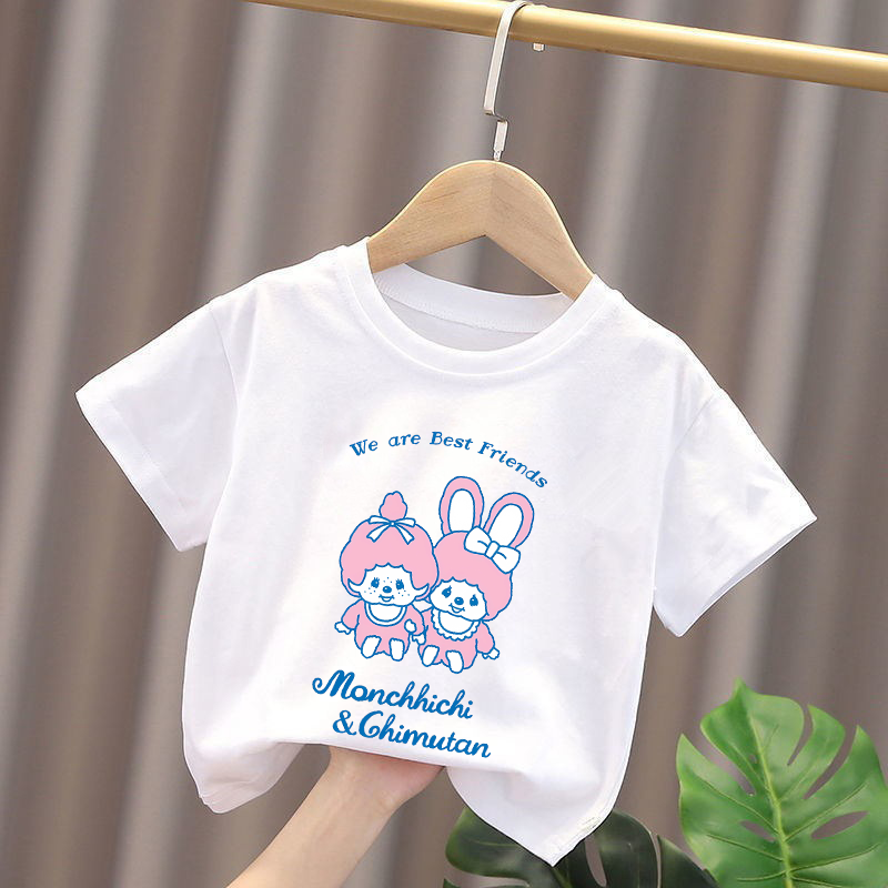 Monchhichi Kids T-shirts Anime - Summer Clothing For Baby Boy avaliação e preço